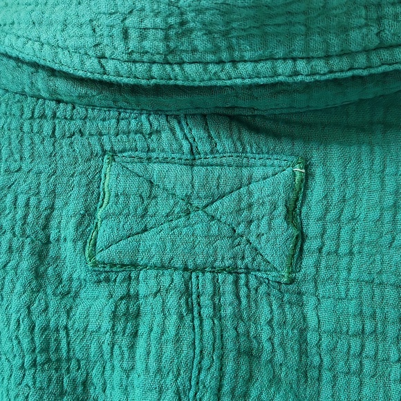 We The Free Lightweight Gauze Shirt in Teal - Picture 8 of 10